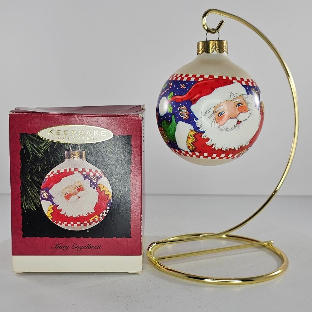 Vintage Hallmark Mary Engelbreit Santa Claus Ornament With Box 1995